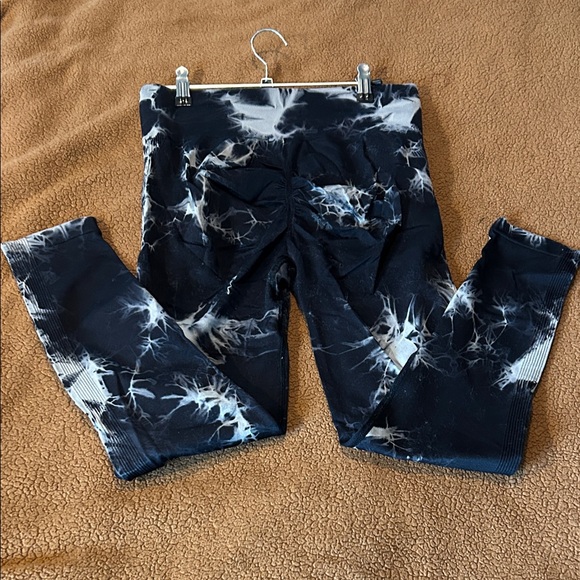 Pants - Navy and White Tie-Dye Leggings